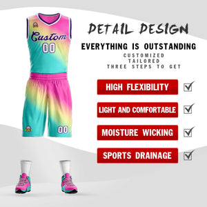 Custom Red Green-Purple Gradient Fashion Sets Slash Basketball Jersey