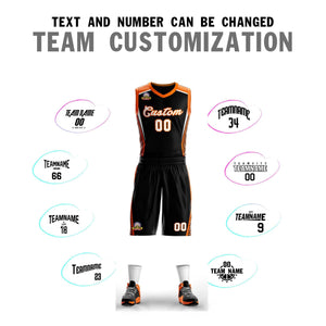 Custom Black White-Orange Classic Sets Mesh Basketball Jersey