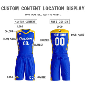 Custom Royal White Classic Sets Mesh Basketball Jersey