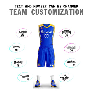 Custom Royal White Classic Sets Mesh Basketball Jersey