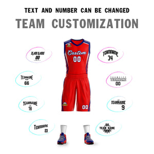 Custom Red White-Navy Classic Sets Mesh Basketball Jersey