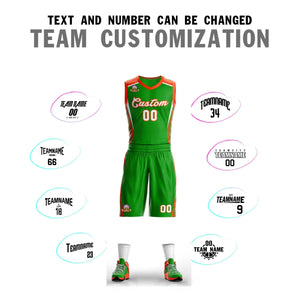 Custom Green Green-Orange Classic Sets Mesh Basketball Jersey