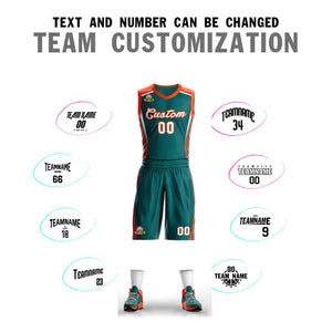 Custom Aqua White-Orange Classic Sets Mesh Basketball Jersey