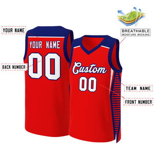 Custom Red White-Navy Classic Tops Mesh Basketball Jersey