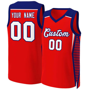 Custom Red White-Navy Classic Tops Mesh Basketball Jersey