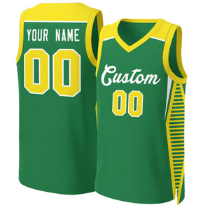 Maillot de basket-ball en maille, personnalisé, vert, blanc, classique, personnalisé