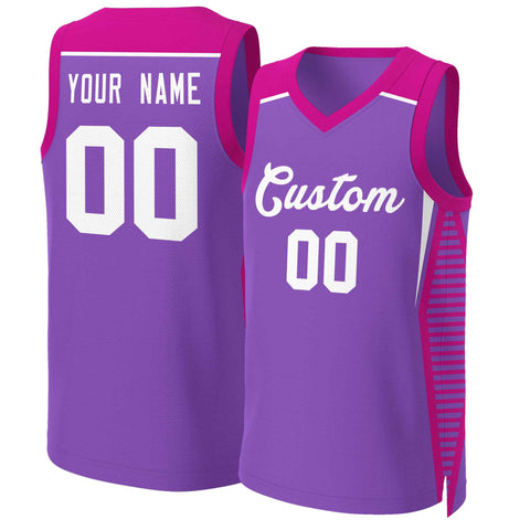 Custom Purple Purple Classic Tops Mesh Basketball Jersey