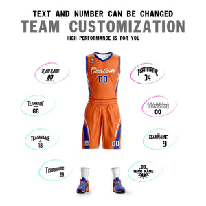 Custom Orange White Classic Sets Mesh Basketball Jersey