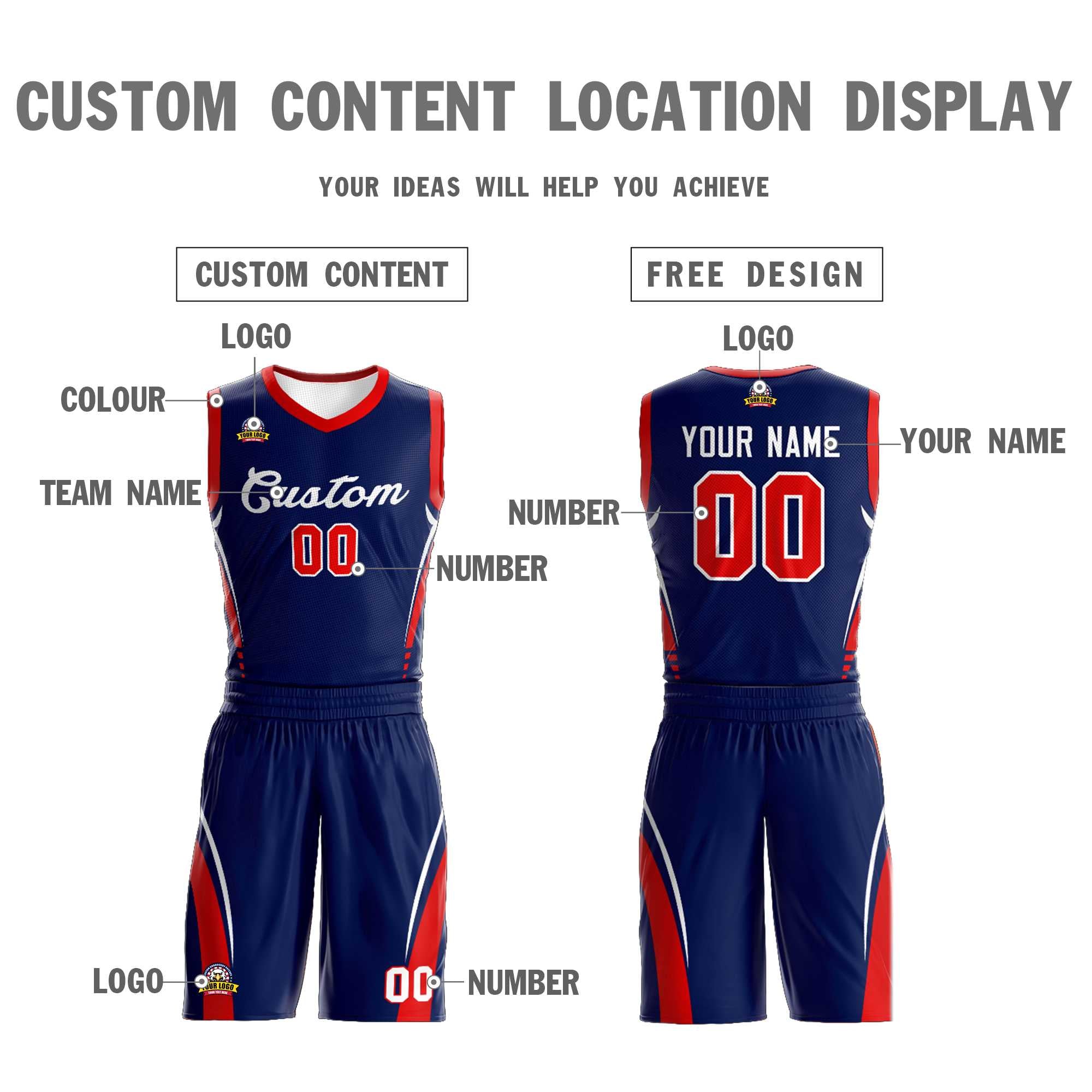 Custom Navy White Classic Sets Mesh Basketball Jersey