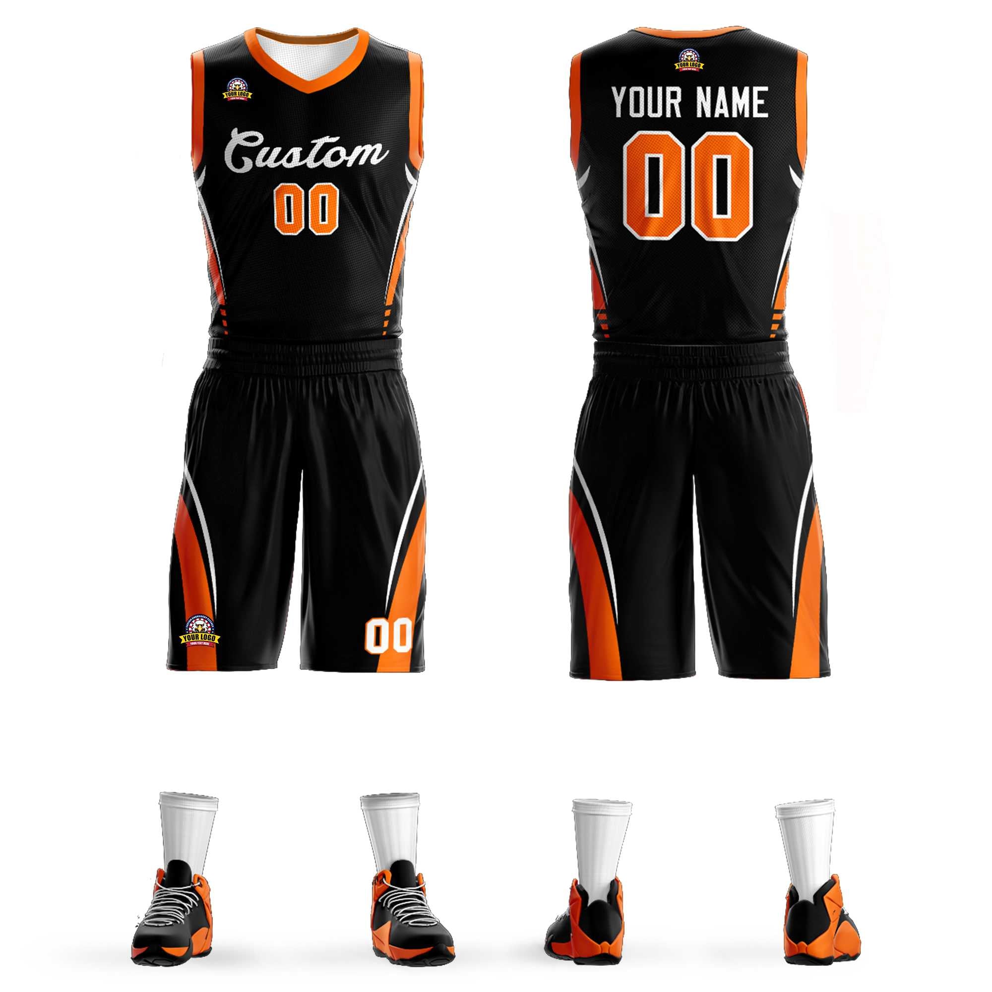 Custom Black White Classic Sets Mesh Basketball Jersey