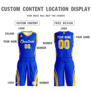 Custom Royal White Classic Sets Mesh Basketball Jersey