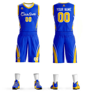 Custom Royal White Classic Sets Mesh Basketball Jersey