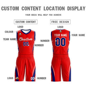 Custom Red White Classic Sets Mesh Basketball Jersey