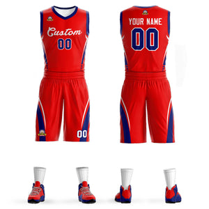 Custom Red White Classic Sets Mesh Basketball Jersey