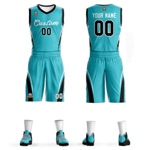 Custom Aqua White Classic Sets Mesh Basketball Jersey