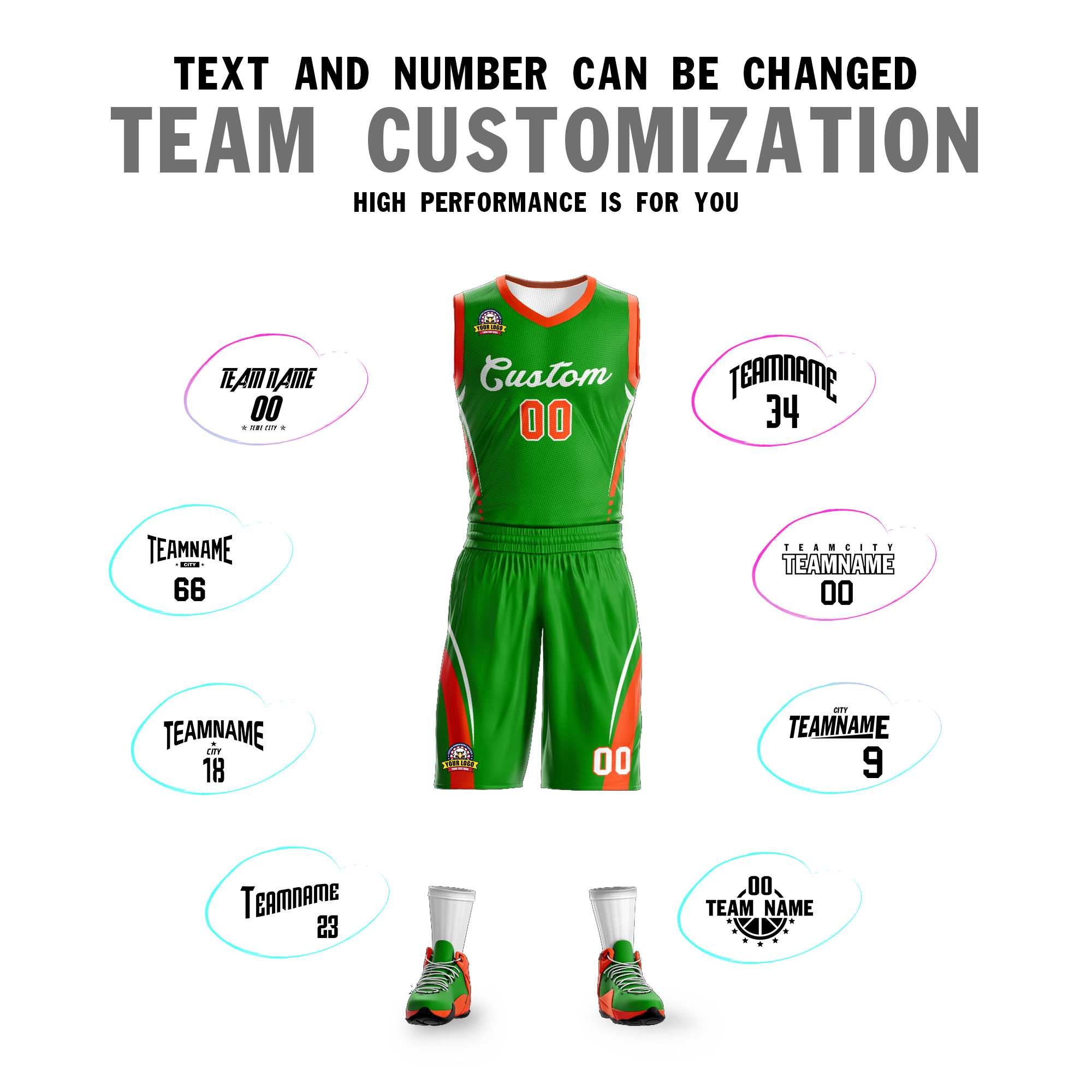 Custom Green White Classic Sets Mesh Basketball Jersey