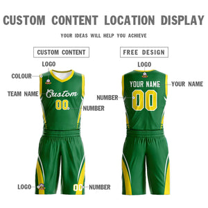 Custom Kelly Green White Classic Sets Mesh Basketball Jersey