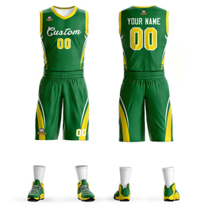 Custom Kelly Green White Classic Sets Mesh Basketball Jersey