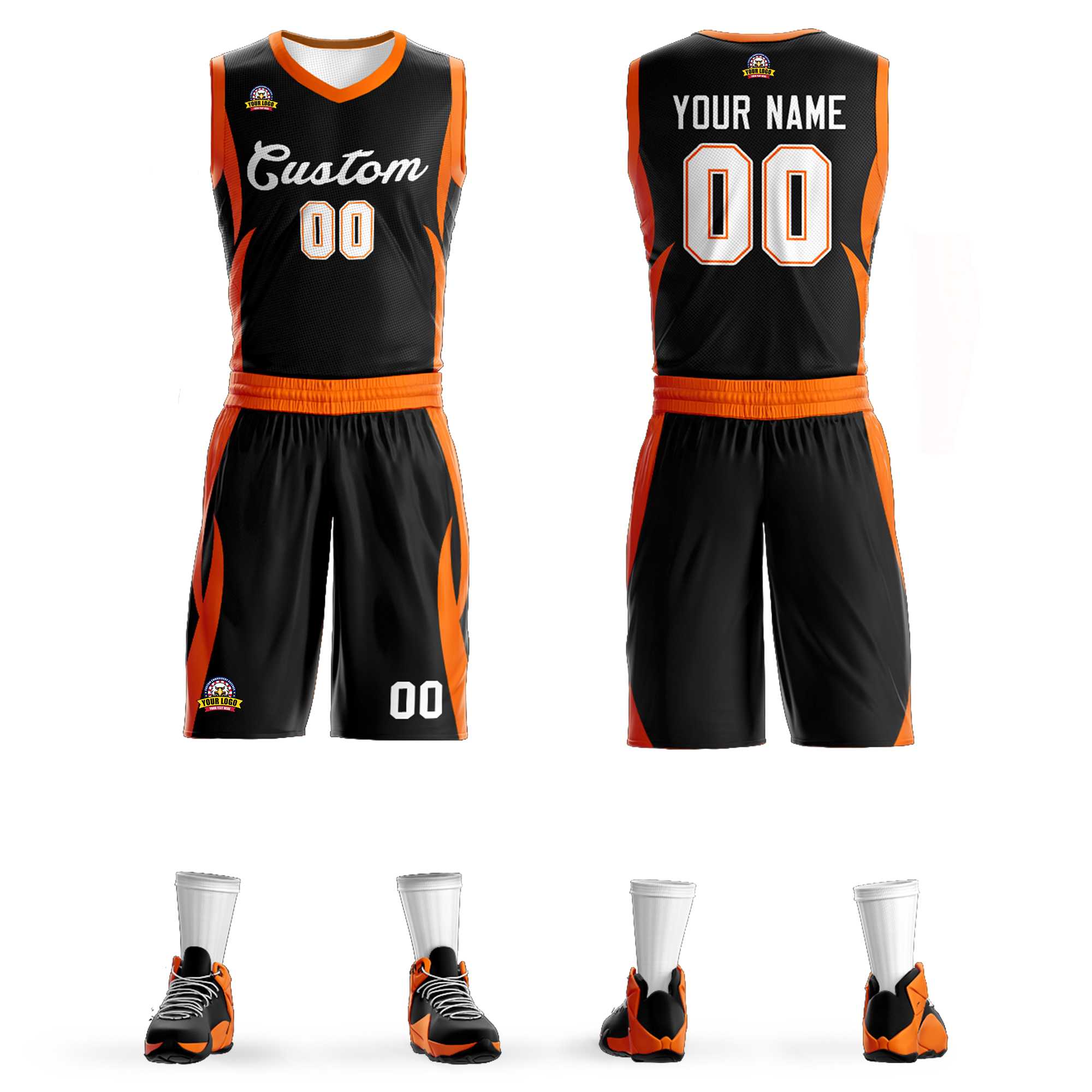 Custom Black White Classic Sets Mesh Basketball Jersey