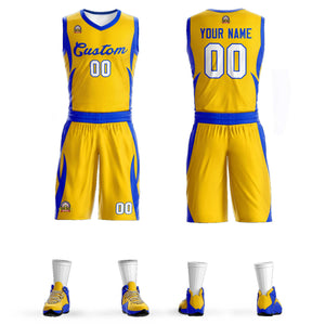 Custom Gold Royal Classic Sets Mesh Basketball Jersey