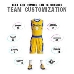 Custom Gold Royal Classic Sets Mesh Basketball Jersey