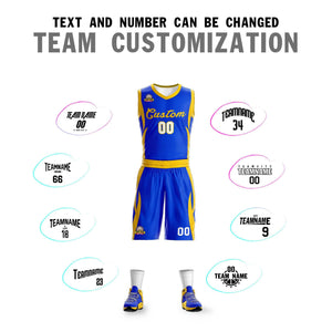 Custom Royal Gold Classic Sets Mesh Basketball Jersey