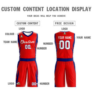 Custom Red White Classic Sets Mesh Basketball Jersey