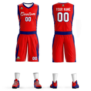 Custom Red White Classic Sets Mesh Basketball Jersey