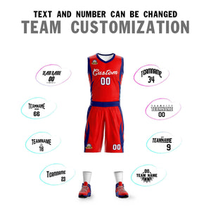 Custom Red White Classic Sets Mesh Basketball Jersey