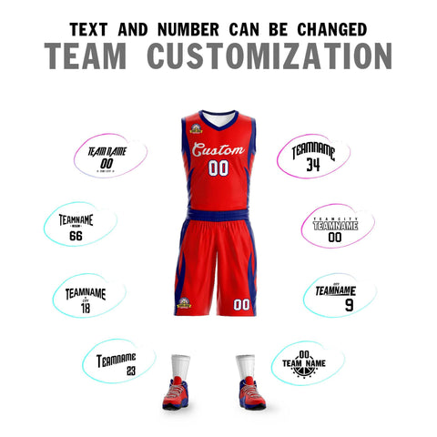 Custom Red White Classic Sets Mesh Basketball Jersey