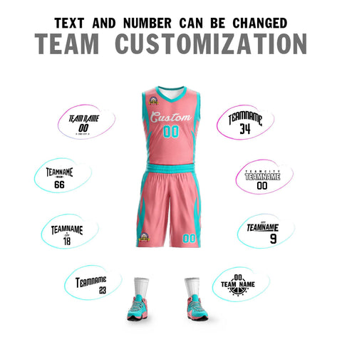 Custom Light Pink White Classic Sets Mesh Basketball Jersey