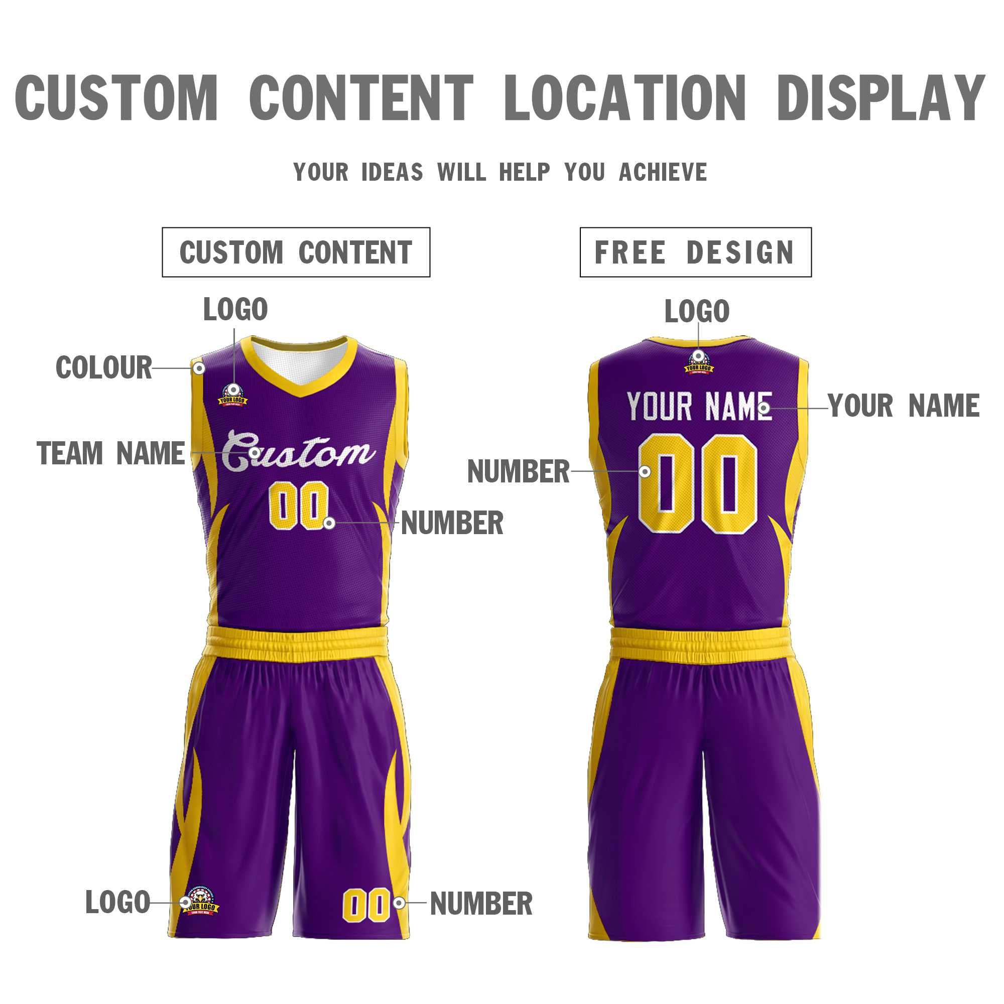 Custom Purple White Classic Sets Mesh Basketball Jersey