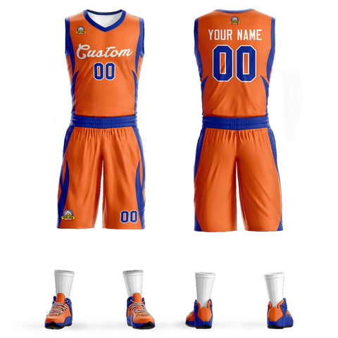 Custom Orange White Classic Sets Mesh Basketball Jersey