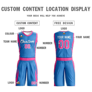 Custom Powder Blue White Classic Sets Mesh Basketball Jersey