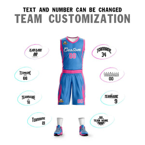 Custom Powder Blue White Classic Sets Mesh Basketball Jersey