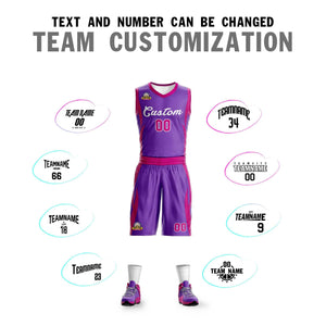 Maillot de basket-ball en maille violet violet personnalisé, ensembles classiques