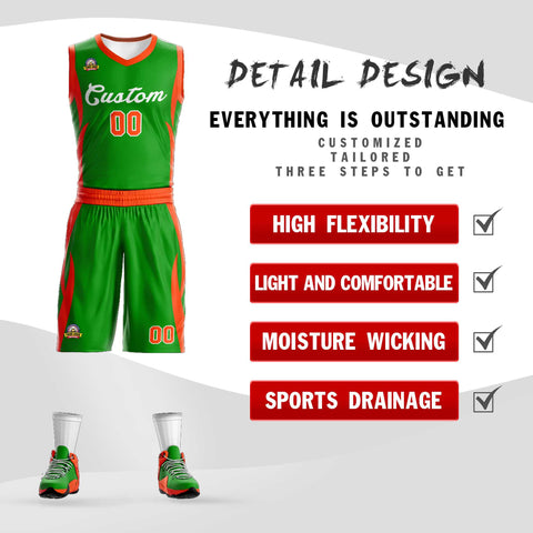 Custom Green Green Classic Sets Mesh Basketball Jersey