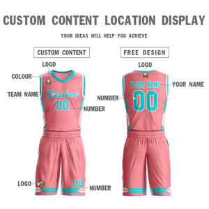 Custom Light Pink Aqua Classic Sets Mesh Basketball Jersey