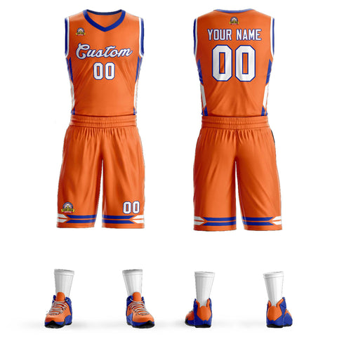 Custom Orange White Classic Sets Mesh Basketball Jersey