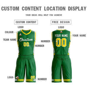 Custom Kelly Green White Classic Sets Mesh Basketball Jersey