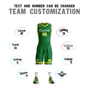 Custom Kelly Green White Classic Sets Mesh Basketball Jersey