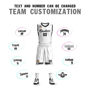 Custom White Black Classic Sets Mesh Basketball Jersey