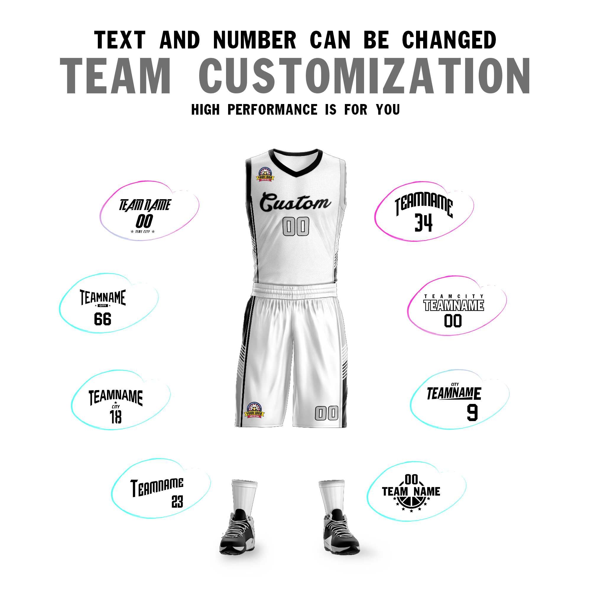 Custom White Black-Light Gray Classic Sets Sports Uniform Basketball Jersey