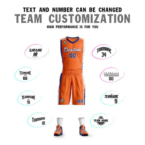 Ensembles classiques Orange Royal-blanc personnalisés, maillot de basket-ball uniforme de sport