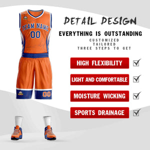 Le motif de graffiti personnalisé Orange Royal-White définit le maillot de basket-ball Lightning