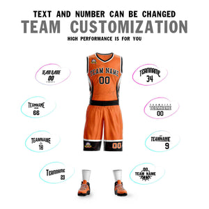 Custom Orange Black-White Graffiti Pattern Sets Lightning Basketball Jersey