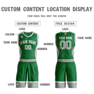 Custom Kelly Green Gray-White Graffiti Pattern Sets Lightning Basketball Jersey