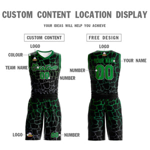 Custom Black Kelly Green-Gray Spotted Graffiti Pattern Sports Uniform Basketball Jersey