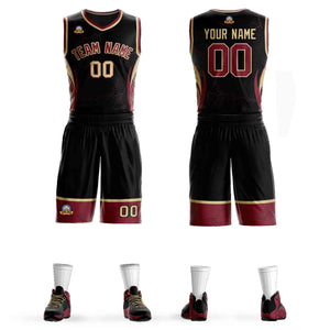 Le motif de graffiti personnalisé noir marron-kaki définit le maillot de basket-ball Lightning