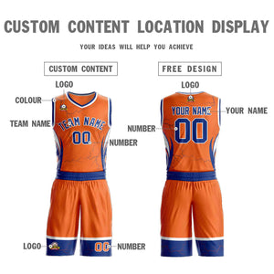 Le motif de graffiti personnalisé Orange Royal-White définit le maillot de basket-ball Lightning